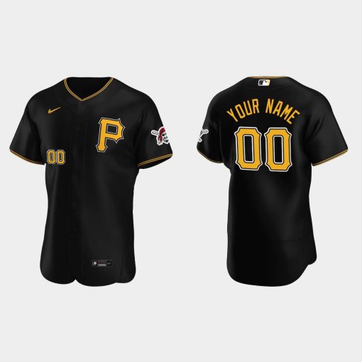 Custom Pittsburgh Pirates Black Flex Base Alternate Jersey