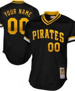 Custom Pittsburgh Pirates Black Mesh Batting Practice Throwback Cooperstown Collection Baseball Jersey