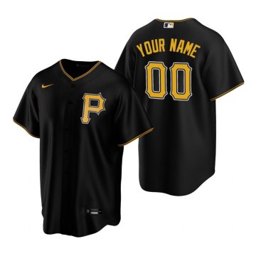 Custom Pittsburgh Pirates Black Stitched Cool Base Jersey