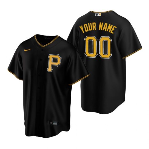 Custom Pittsburgh Pirates Black Stitched Cool Base Jersey