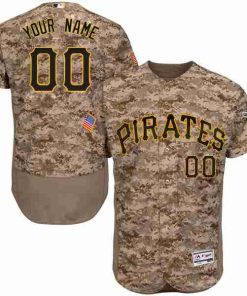 Custom Pittsburgh Pirates Camouflage Stitched Flex Base Jersey