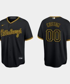 Custom Pittsburgh Pirates Cool Base Baseball Jersey Black