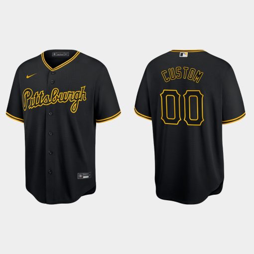 Custom Pittsburgh Pirates Cool Base Baseball Jersey Black