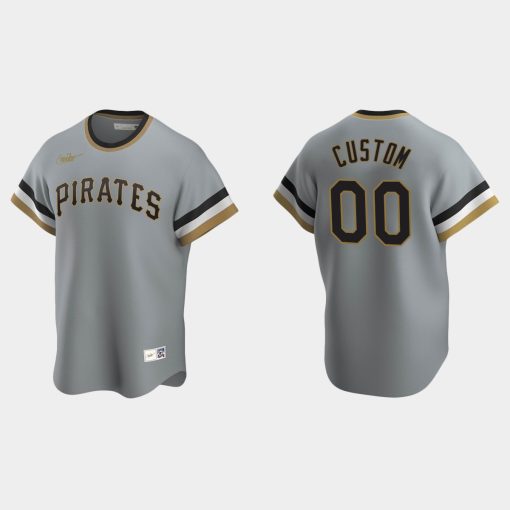 Custom Pittsburgh Pirates Cooperstown Collection Road Jersey Gray