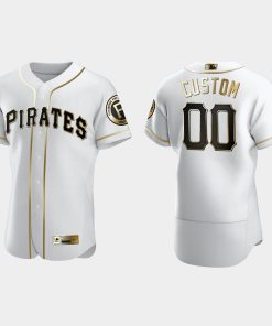 Custom Pittsburgh Pirates Flex Base Golden Edition Jersey White