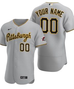 Custom Pittsburgh Pirates Gray Stitched Flex Base Jersey