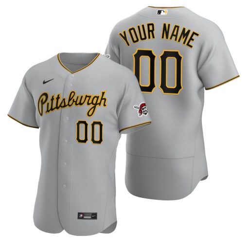 Custom Pittsburgh Pirates Gray Stitched Flex Base Jersey