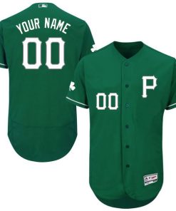 Custom Pittsburgh Pirates Green Stitched Flex Base Jersey