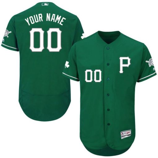 Custom Pittsburgh Pirates Green Stitched Flex Base Jersey