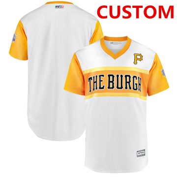 Custom Pittsburgh Pirates White/Gold 2019 Little League Classic Jersey