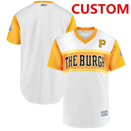 Custom Pittsburgh Pirates White/Gold 2019 Little League Classic Jersey