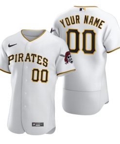 Custom Pittsburgh Pirates White Stitched Flex Base Jersey