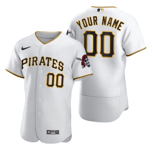 Custom Pittsburgh Pirates White Stitched Flex Base Jersey