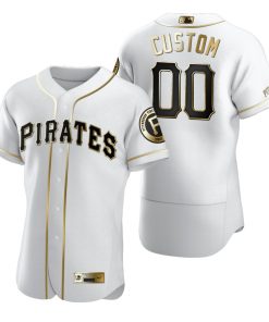 Custom Pittsburgh Pirates White Gold Limited Flex Base Jersey
