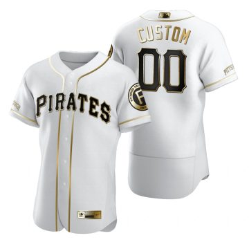 Custom Pittsburgh Pirates White Gold Limited Flex Base Jersey