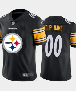 Custom Pittsburgh Steelers Black Team Big Logo Vapor Untouchable Limited Jersey