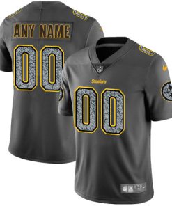 Custom Pittsburgh Steelers Gray Static Vapor Untouchable Limited Football Jersey