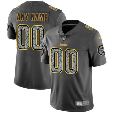 Custom Pittsburgh Steelers Gray Static Vapor Untouchable Limited Football Jersey