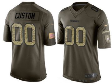 Custom Pittsburgh Steelers Olive Camo Salute To Service Veterans Day Football Limited Jersey