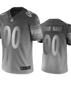 Custom Pittsburgh Steelers Silver Gray Vapor Limited City Edition Football Jersey