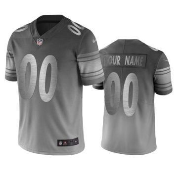 Custom Pittsburgh Steelers Silver Gray Vapor Limited City Edition Football Jersey