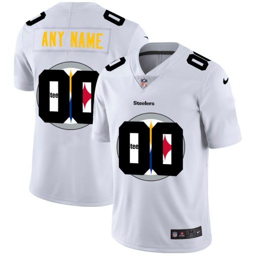 Custom Pittsburgh Steelers White Team Big Logo Vapor Untouchable Limited Jersey