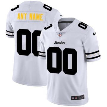 Custom Pittsburgh Steelers White Team Logo Vapor Limited Football Jersey