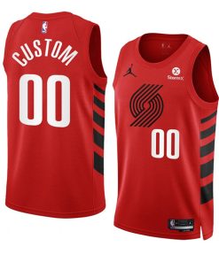 Custom Portland Trail Blazers Active Player 2022-23 Red Statement Edition Swingman Stitched Basketball Jersey