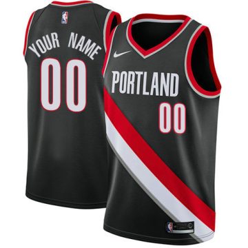 Custom Portland Trail Blazers Swingman Black Road Icon Edition Jersey