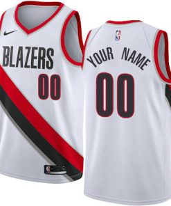 Custom Portland Trail Blazers Swingman White Home Association Edition Jersey