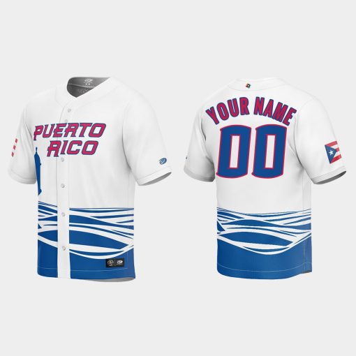 Custom Puerto Rico Baseball 2023 World Baseball Classic Jersey White