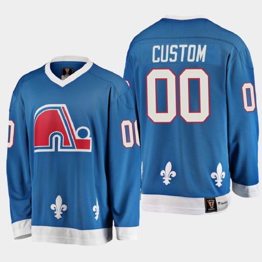 Custom Quebec Nordiques Vintage Blue 25th Throwback Jersey