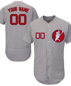 Custom Red Sox Gray Flexbase New Design Jersey