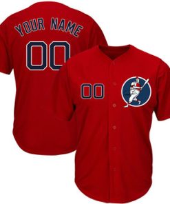 Custom Red Sox Red Cool Base New Design Jersey