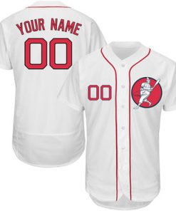 Custom Red Sox White Flexbase New Design Jersey