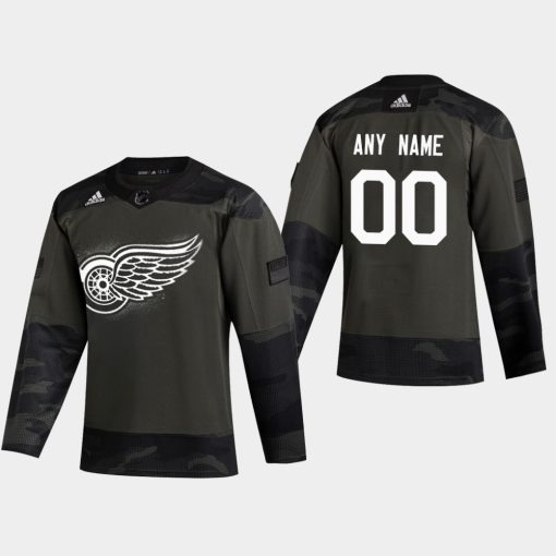 Custom Red Wings 2019 Veterans Day Practice Camo Jersey