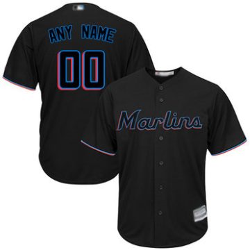 Custom Replica Jersey Black Baseball Alternate Miami Marlins Cool Base