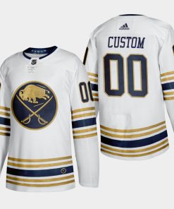 Custom Sabres White 50th Anniversary Third Jersey