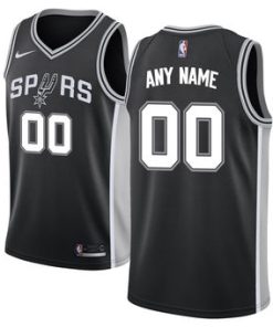 Custom San Antonio Spurs Black Swingman Icon Edition Jersey