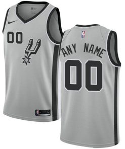 Custom San Antonio Spurs Swingman Silver Alternate Statement Edition Jersey