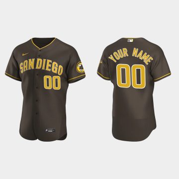 Custom San Diego Padres Brown 2020 Flex Base Road Jersey