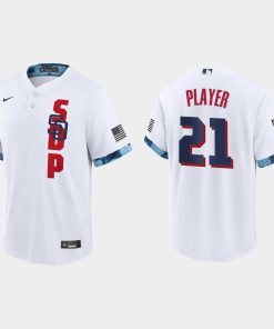 Custom San Diego Padres 2021 All-star Game Cool Base Jersey White