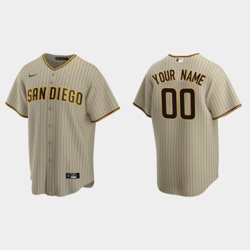 Custom San Diego Padres Alternate Cool Base Jersey Sand Brown