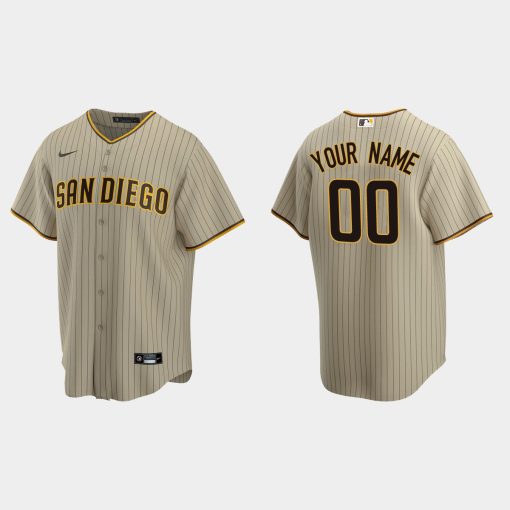 Custom San Diego Padres Alternate Cool Base Jersey Sand Brown