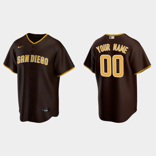 Custom San Diego Padres Brown Cool Base Road Jersey