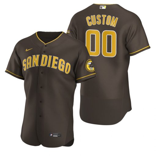 Custom San Diego Padres Brown Flex Base Jersey