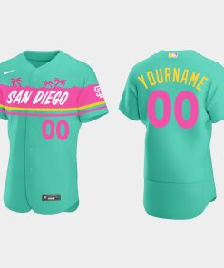 Custom San Diego Padres City Connect Flex Base Jersey Teal