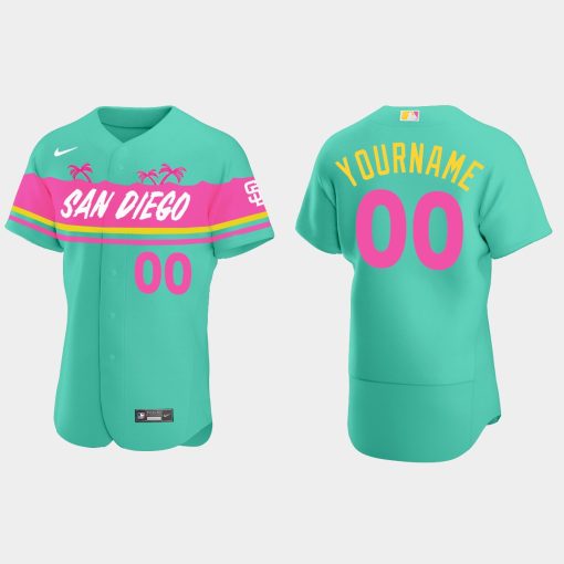 Custom San Diego Padres City Connect Flex Base Jersey Teal