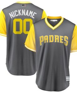 Custom San Diego Padres Gray 2018 Players' Weekend Cool Base Jersey