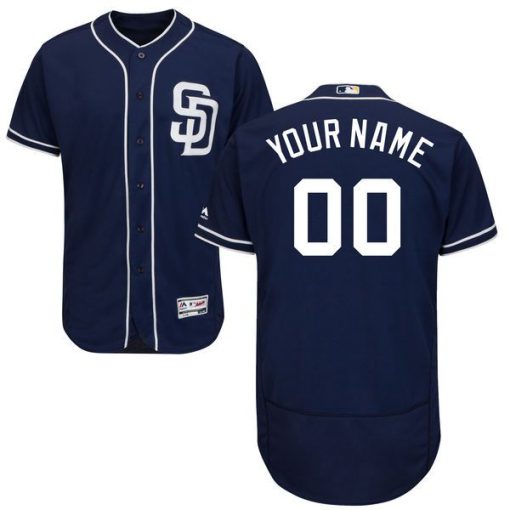 Custom San Diego Padres Navy Blue Flexbase Collection Jersey